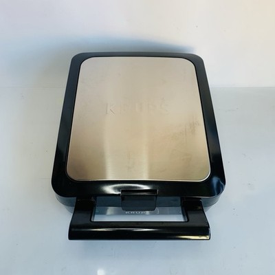 KRUPS Stainless Belgian Waffle Maker GQ502D51 4 Slice Removable Plate Easy Clean
