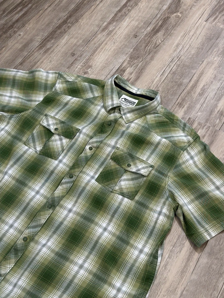 Mountain Khakis Rodeo SS Shirt Pearl Snap Green Plaid 100% Cotton Men’s Sz XXL - Image 3 of 4