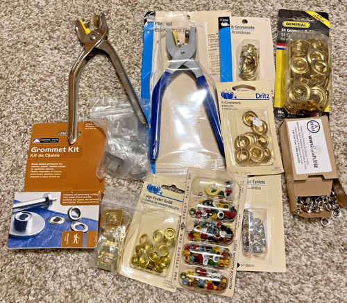Ozark Trail Grommet Kit Eyelet Setting Pliers Assorted Sizes Mixed Lot