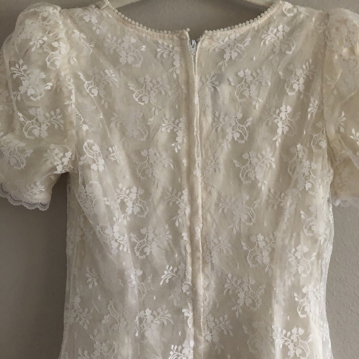 Vintage 90s JESSICA MCCLINTOCK Gunne Sax Short Lace Overlay