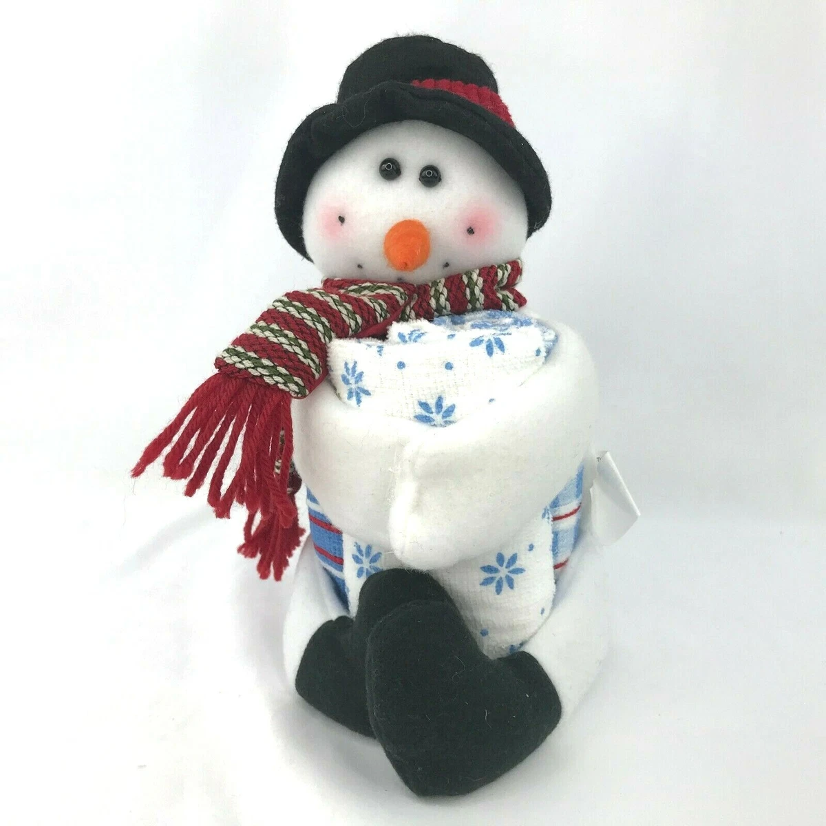 Christmas Snowman Plush Cloth Towel Set Holiday Home Decor Dish