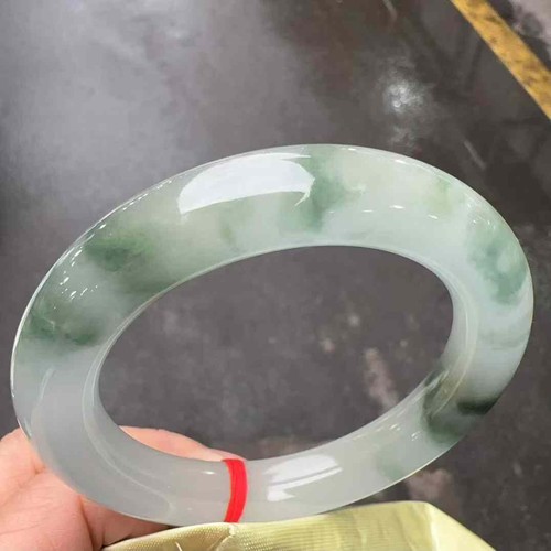 Real Certified Round Rod Grade AAA Green Burma Jade Jadeite Bracelet Bangle 56mm - Picture 2 of 12