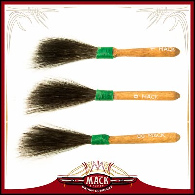 Set (3) Sword Striper Series 20 Size 00-1 Pinstriping Body Shop Squirrel Brushes