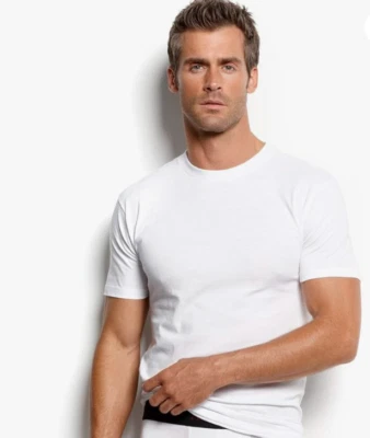 Stafford Mens Crewneck Undershirts White Large 4-Pack 100% Cotton Heavyweight NW - Image 1 of 3