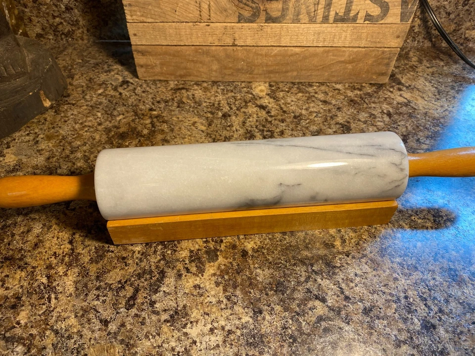 Fox Run Marble Rolling Pin with Cradle - Image 4 of 4