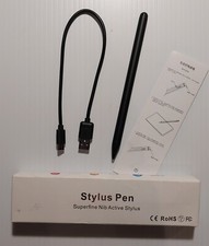 Superfine Nib Active Capacitive Touch Screen Stylus Pen Black for iPad Tablets
