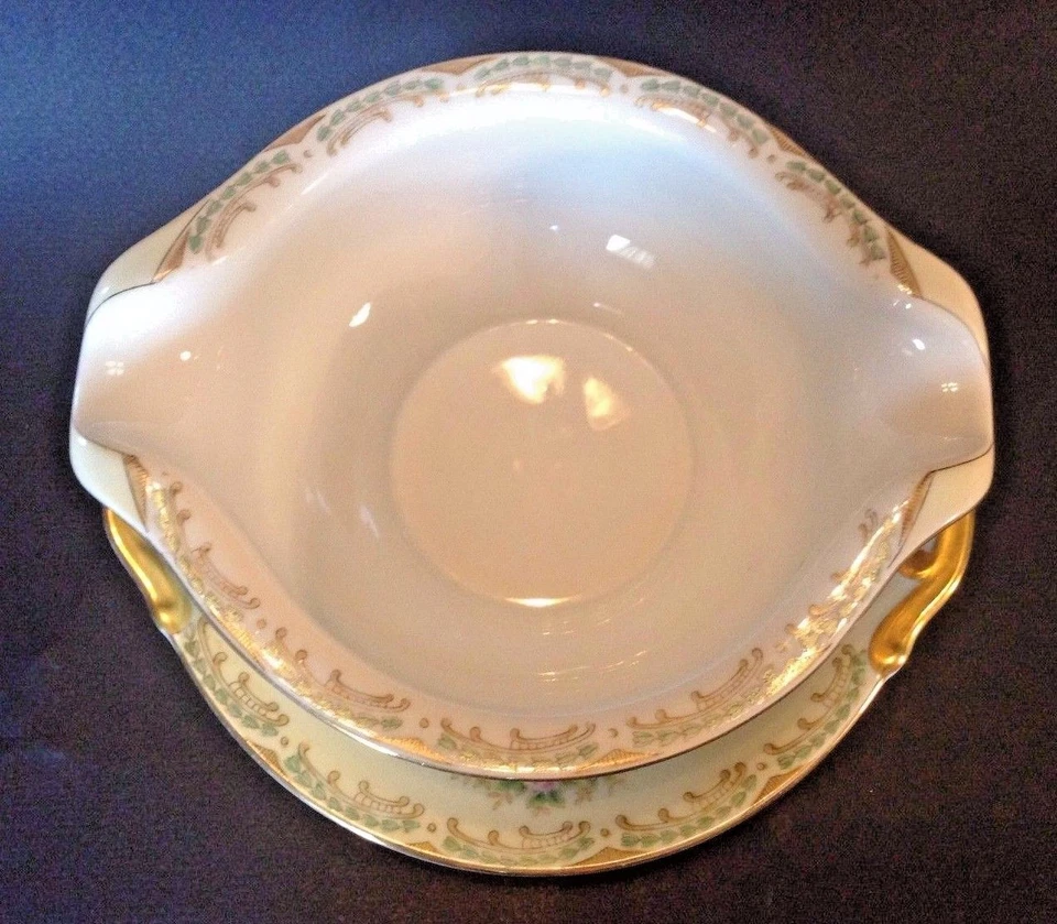 NSP Gravy Boat con placa adjunta - Pintado a mano azul y dorado - De colección - Japón Foto 4 de 4