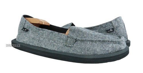 Sanuk Shorty TX Charcoal Chambray Sidewalk Surfer Shoes Size 8 -NEW-