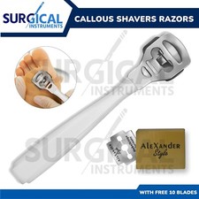 Callous Shavers Razors W/10 blades Foot Hard Rough Skin Corn Remover Tool White