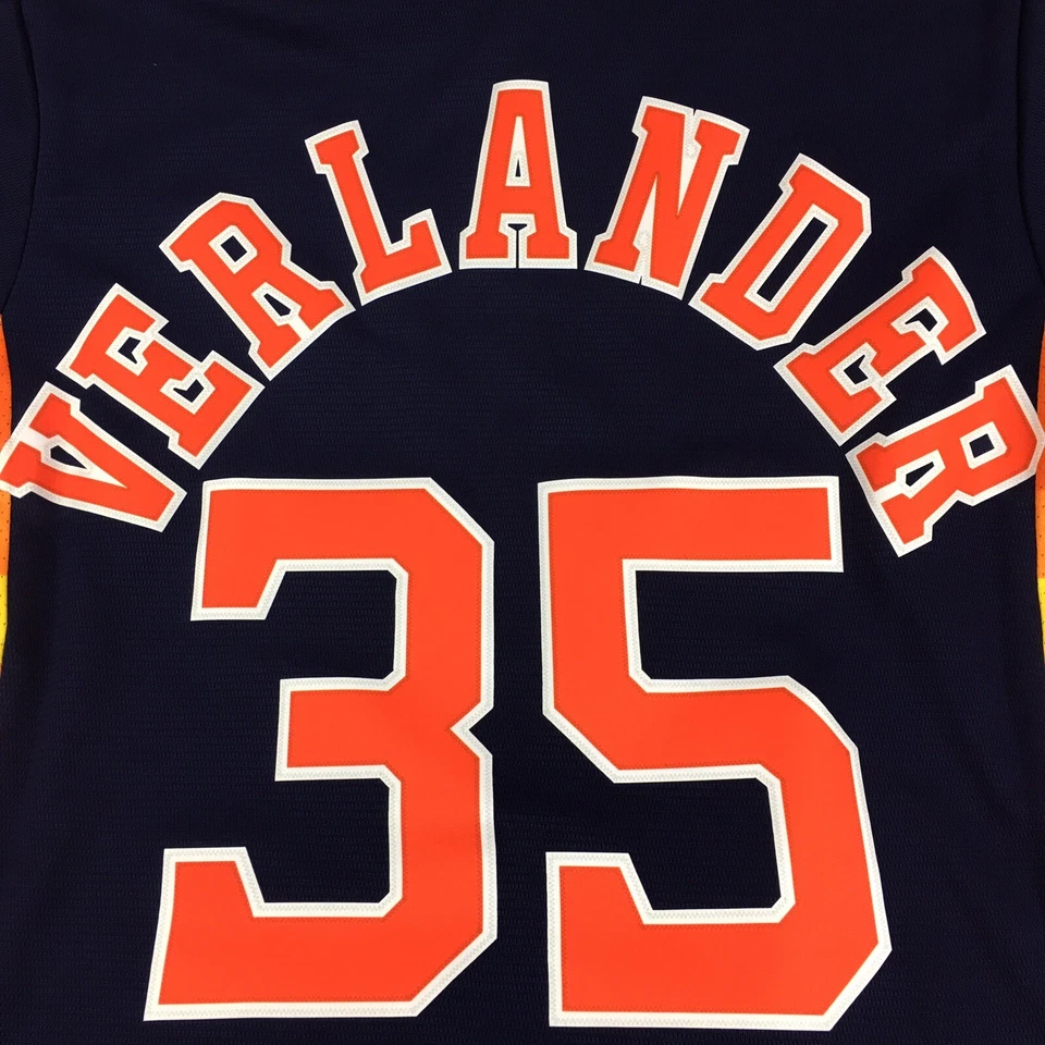 Justin Verlander Nike Houston Astros #35 Navy Alternate Jersey Men’s Sz Medium - Image 4 of 4