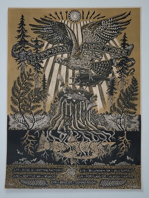 Kitchen Dwellers PNW Winter Tour Poster SHOW ED SIGNED, #/175 Linocut Print 2023