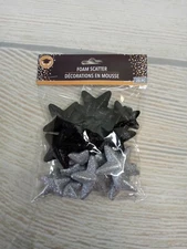 New! 20 Mini STAR GLITTER STARS Vase Bowl Filler Scatter Decor Black & Silver 