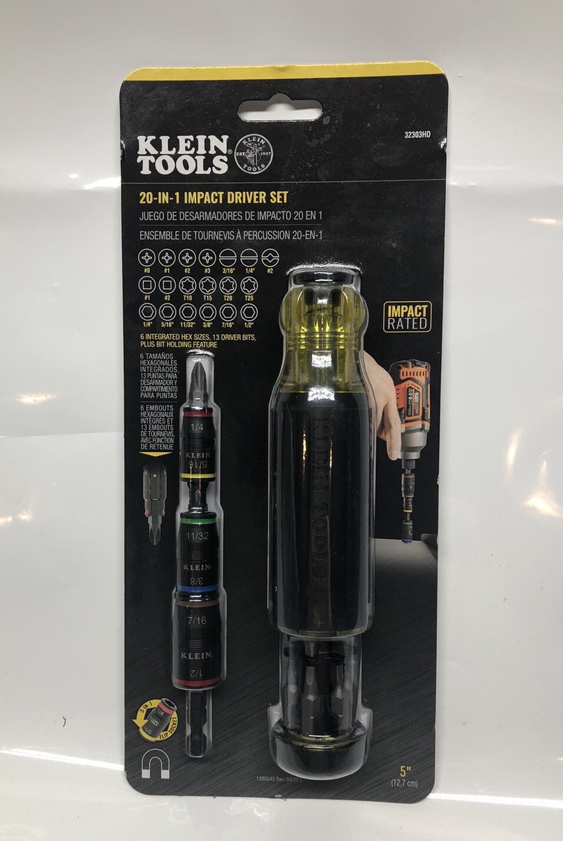 Klein Tools 32303HD 20-in-1 Impact Driver Set w/ Screwdriver Bits