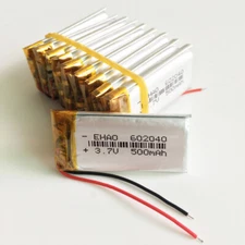 10 x 3.7V 500mAh 602040 Lipo Polymer Battery For Cell Phone MP3 DVD GPS Camera