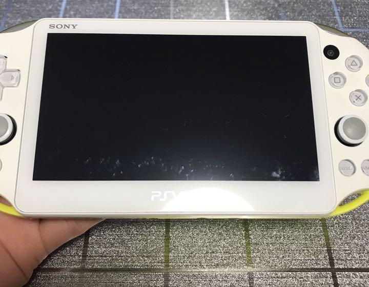 ps playstation vita 2000 white / lime green console only