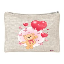 pochette bustina porta oggetti disegno cuore orsetto farfalla festa amore donna