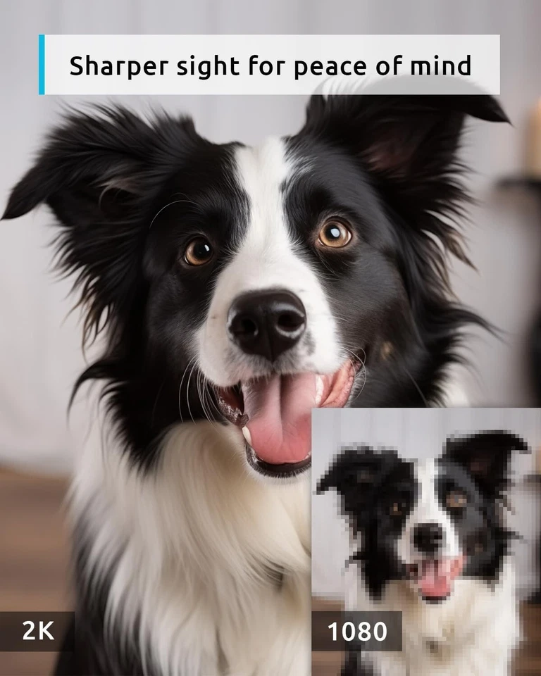 Blurams 2K Indoor Security Camera Pet Baby Monitor Night Vision W/out USB Plug - Image 4 of 4