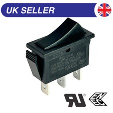 On-Off-On Rocker Switch 11mm x 30mm, 16A 250Vac 20A 12Vdc, 3 Position SPDT