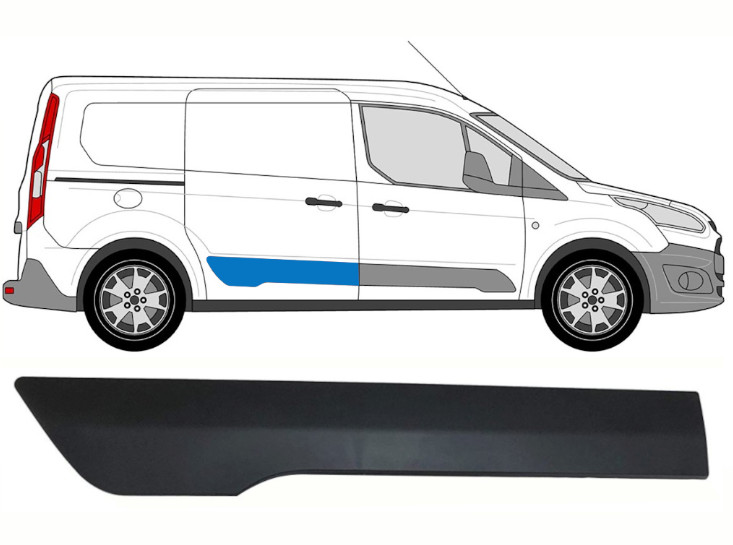 Baguette droite Ford Transit Connect II antichoc en plastique rigide 1944540