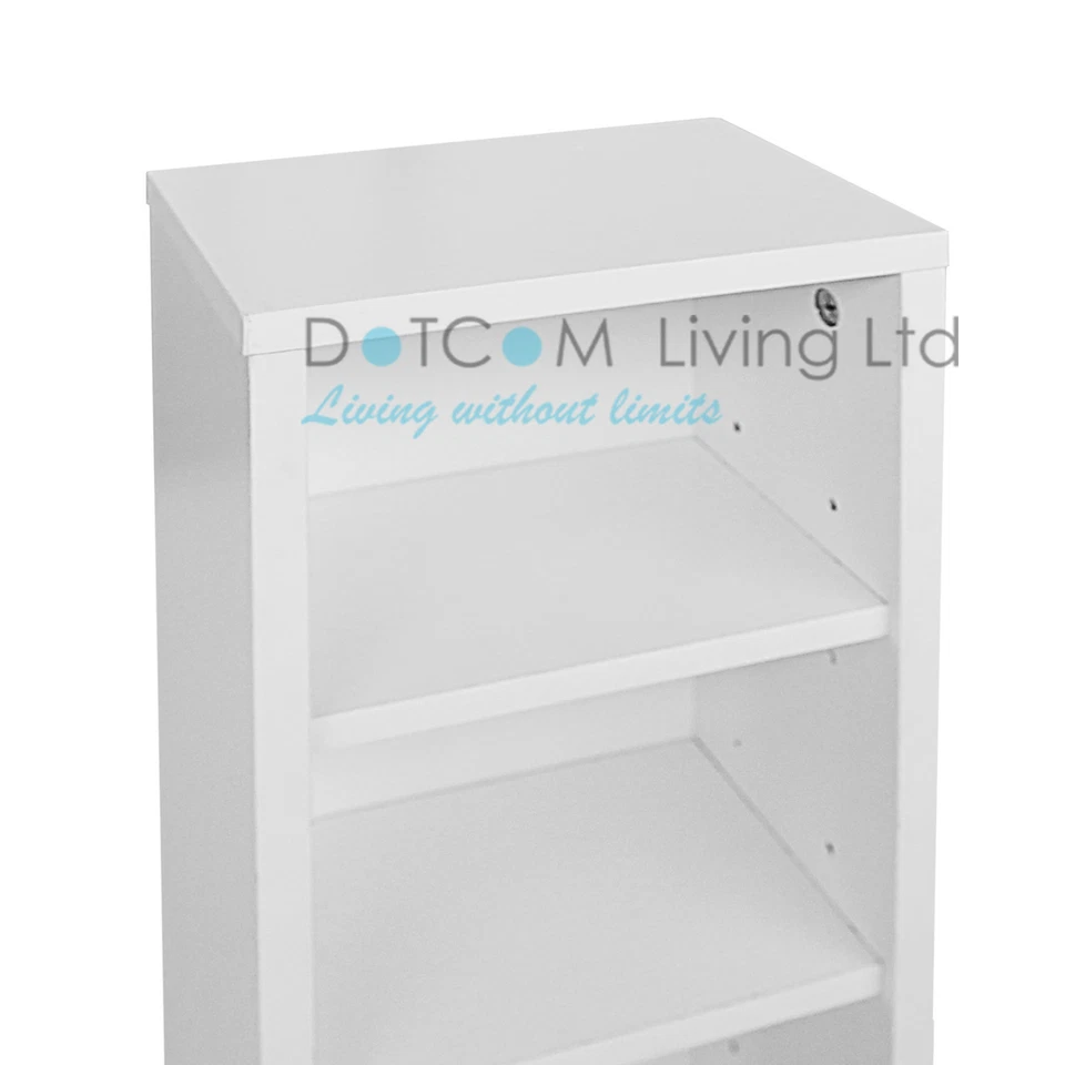Black White DVD Storage Tower Rack CD unit shelf organizer archieve wood - Image 3 of 4