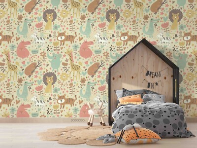 3D Animal Plant Cartoon Pattern Wallpaper Wall Murals Removable Wallpaper 4