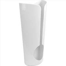 Durable White Plastic Bag Holder with Easy Grab Dispenser - Kitchen Essential