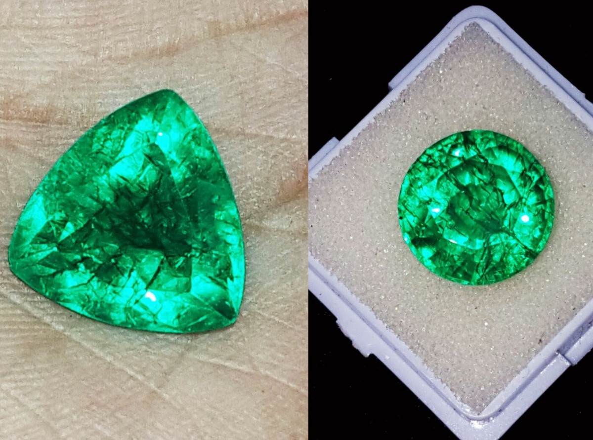 Mixed Shapes Loose Gemstone 8 to 10 Ct Natural Emerald Pair