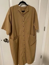 nEST ROBE JAPAN 90% COTTON 10% RAMIE  KHAKI  L ANTIVIRAL  DRESS/COAT O/S