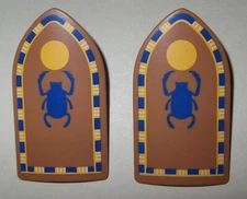 23871V, 2x sign, square, large, brown, printed