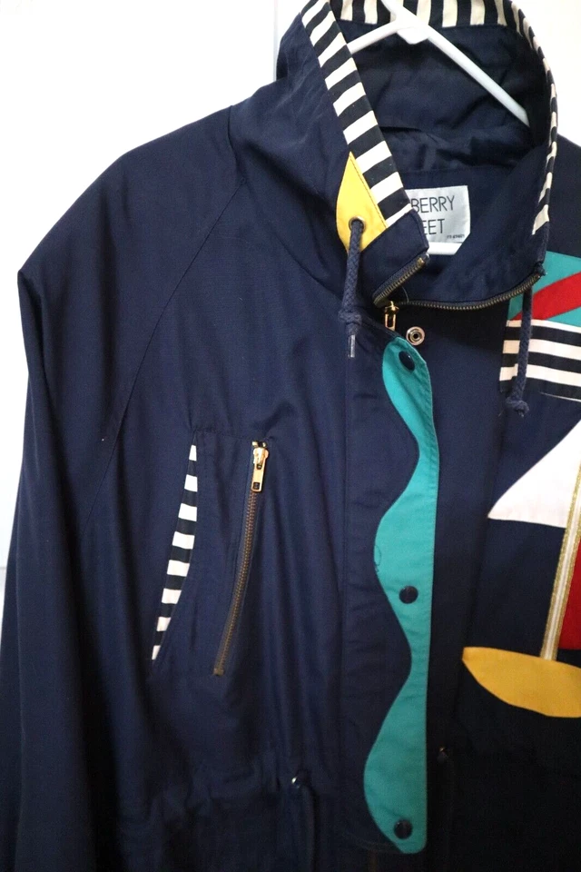 Chaqueta cortavientos Mulberry Street Coat de colección talla M 100 % algodón náutico preppy Foto 3 de 4