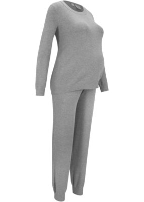 Umstandsstrickanzug Pullover Hose Gr. 40/42 Grau Damen Langarm-Pulli Pants Neu*