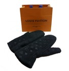 Echte LOUIS VUITTON Muff Lammfell Monogramm Handschuhe Leder #513