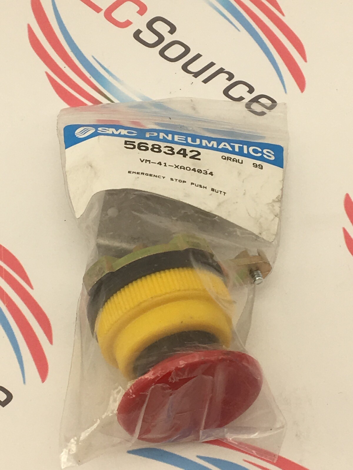 SMC RED EMERGENCY STOP PUSH BUTTON VM-41-XAO4034 for Mechanical Valve