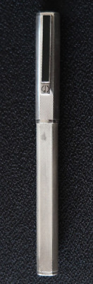 DUNHILL GEMLINE FÜLLFEDERHALTER VERSILBERT UND SCHWARZ EIN GUT GEBRAUCHTER VINTAGE KLASSIKER