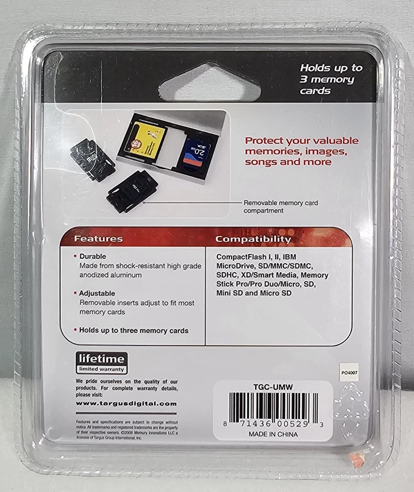 Memory Card Targus Storage Case Wallet Universal - Aluminum New - Image 2 of 2