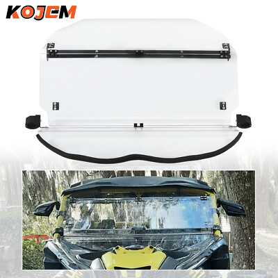 KOJEM 2-IN-1 Flip Clear Windshield for Can-Am Maverick X3 (64'' or 72'')