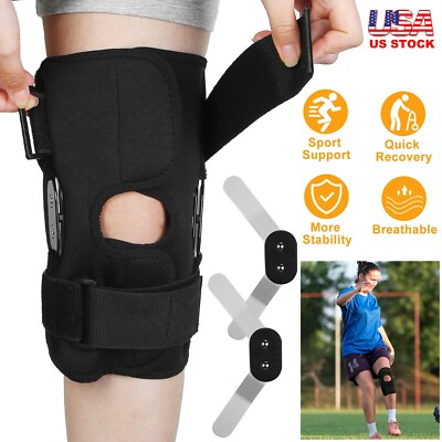 Pair Knee Brace Open Patella Support Adjustable Elastic Sports Kneecap Protector