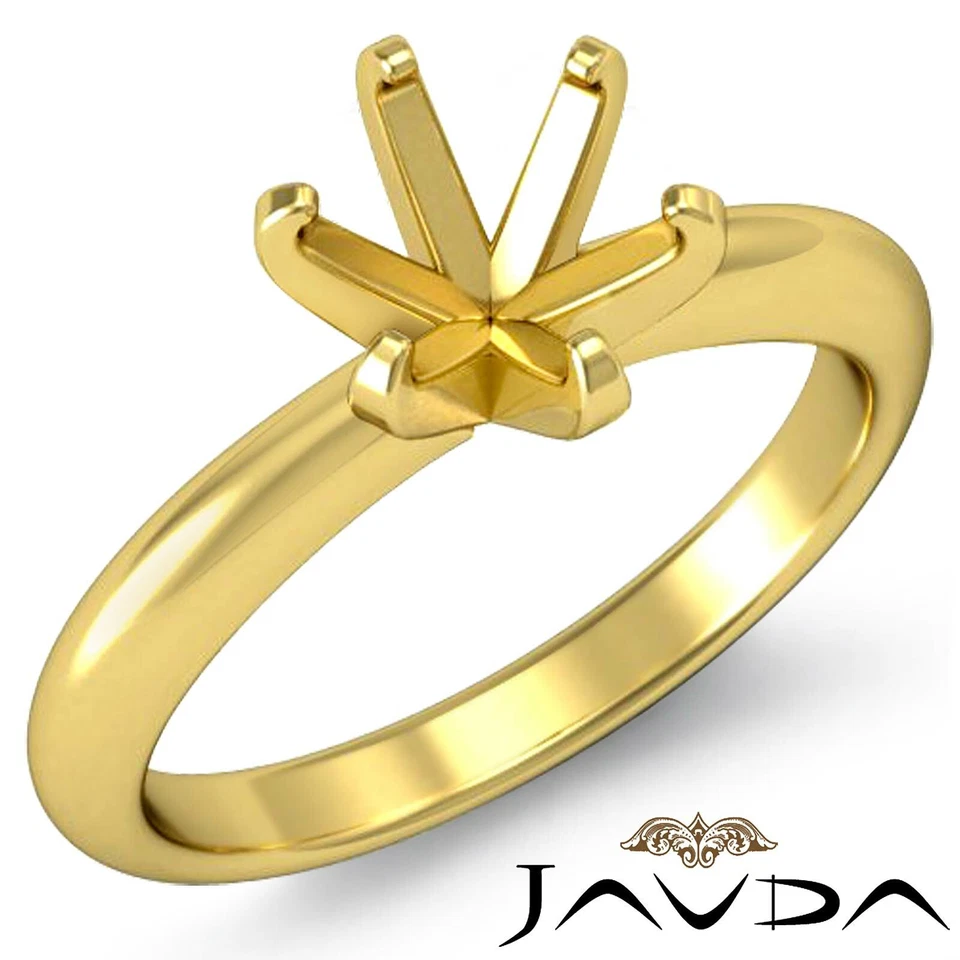 6 prong solitaire Diamond Engagement Ring Setting 14k Gold White 3mm Semi Mount - Image 4 of 4