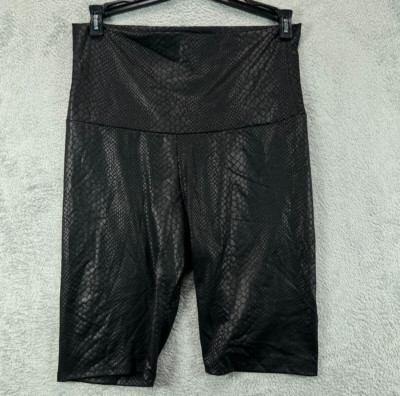 Cherish NEW Womens Black Biker Shorts Size Medium Snake Print Shorts Pull On