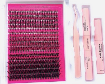 DIY Individuelle Wimpern Cluster Kit, 30/40/50D, Bond, Versiegelung, Entferner
