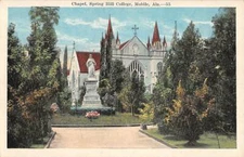 MOBILE, AL ~ CHAPEL AT SPRING HILL COLLEGE, STATUE, KROPP PUB ~ 1915-30 