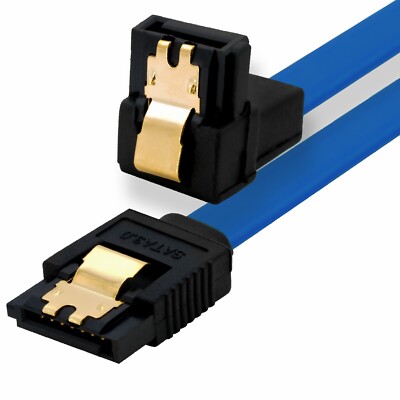 0,3m S-ATA III Kabel blau 30cm SATA 6 Gb/s HDD serial ATA SSD gewinkelt Winkel