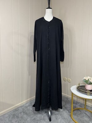 Abaya for women Long Sleeve Muslim Dress Abaya Black  Size M