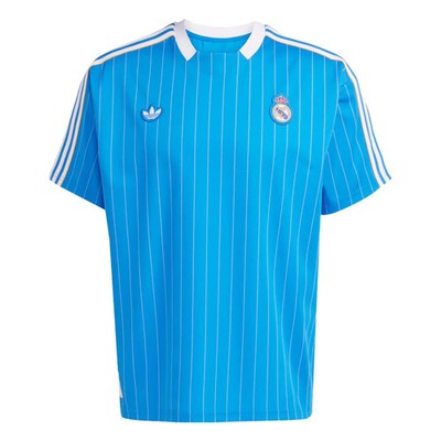 JN3060 Adidas Men's Real Madrid Terrace Icons Soccer Jersey Blue White Size Vary
