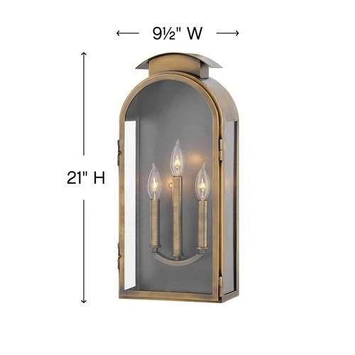 Hinkley Rowley 21"H Light Antique Brass Outdoor Wall Light - Picture 5 of 9