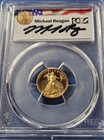 A 2001 W  $5 Gold Eagle 1/10 oz PCGS PR69 DCAM Michael Reagan 