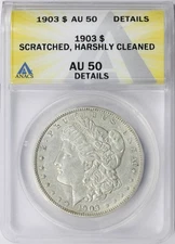 1903 $1 Morgan Silver Dollar ANACS AU50 Details