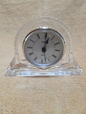 Cristal d Arques France Lead Crystal Quartz Desk Clock   German Movement 