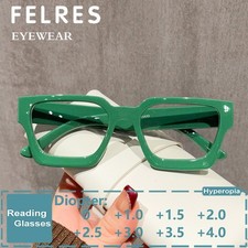 Men Women Square Anti Blue Light Reading Glasses Clear Lens Presbyopic Glasses