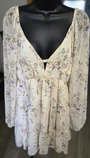 Forever 21 Tiered Floral Long Sleeve Dress Size L